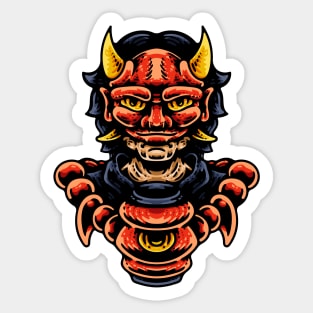 Japanese Man With Oni Mask Sticker